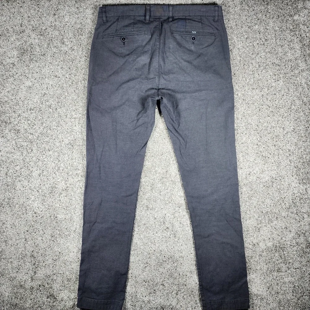 Ted Baker Chino Pants Mens 34L Slim Fit Micro Pattern Charcoal Grey Like New